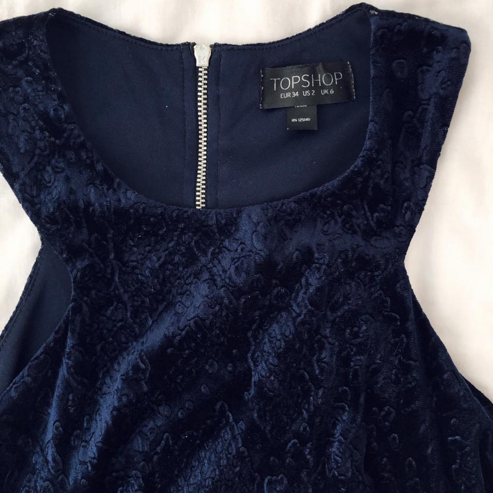 Topshop blue sales velvet dress