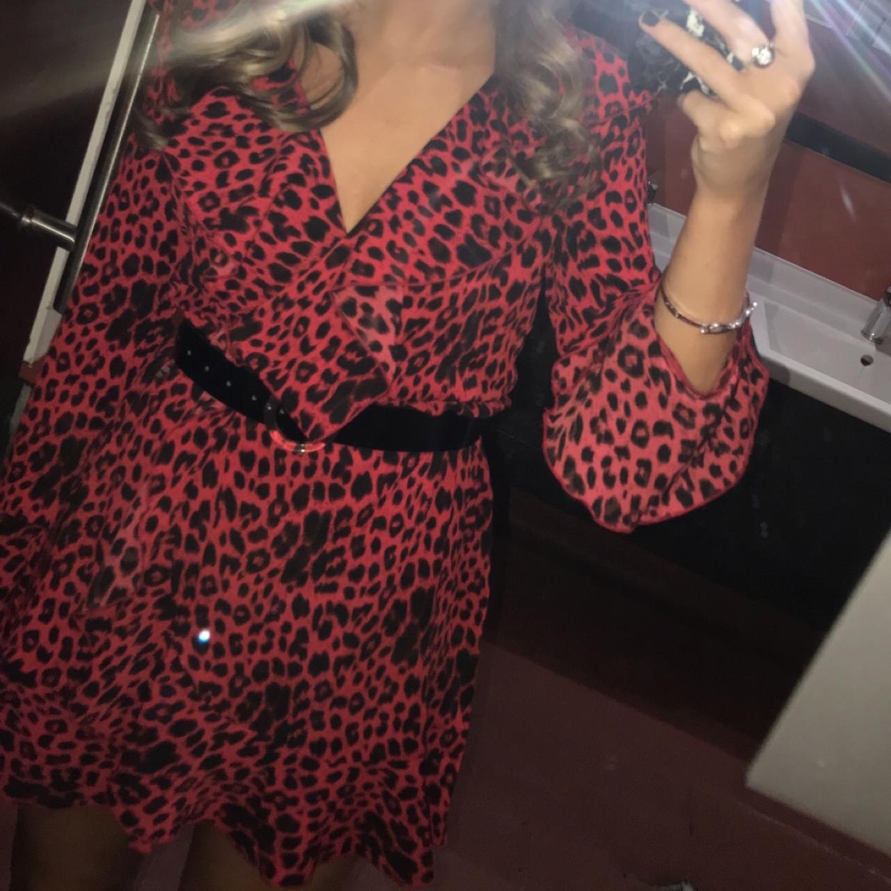 Lipsy red 2025 leopard print dress