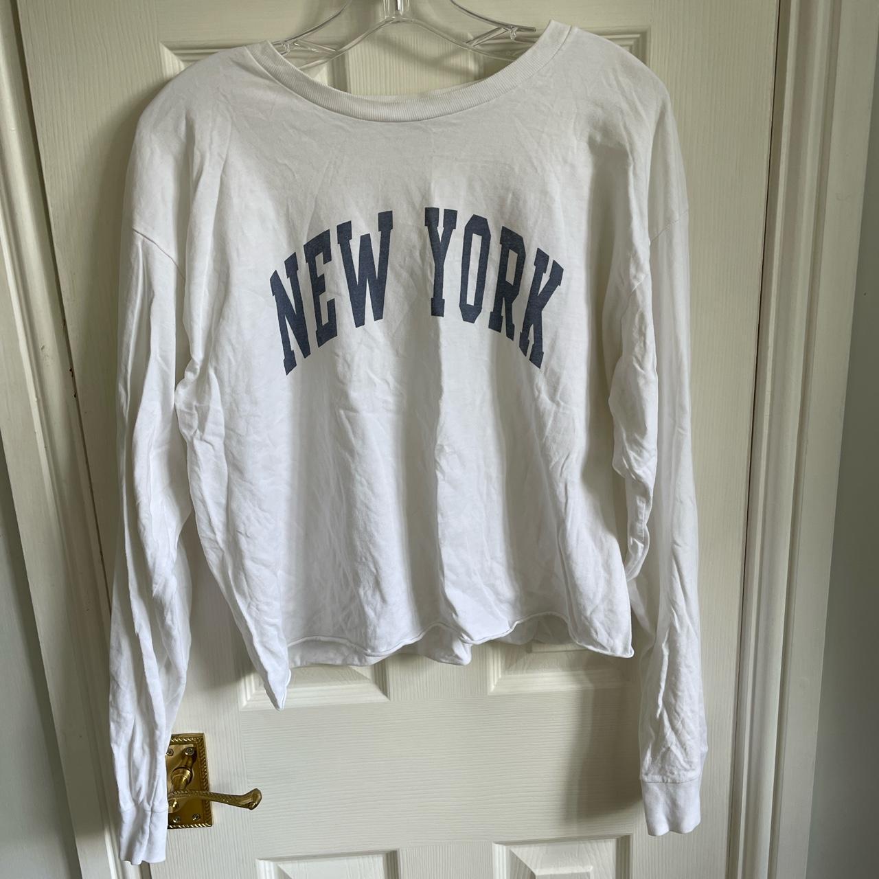 White brandy Melville New York top. Long sleeved.... Depop