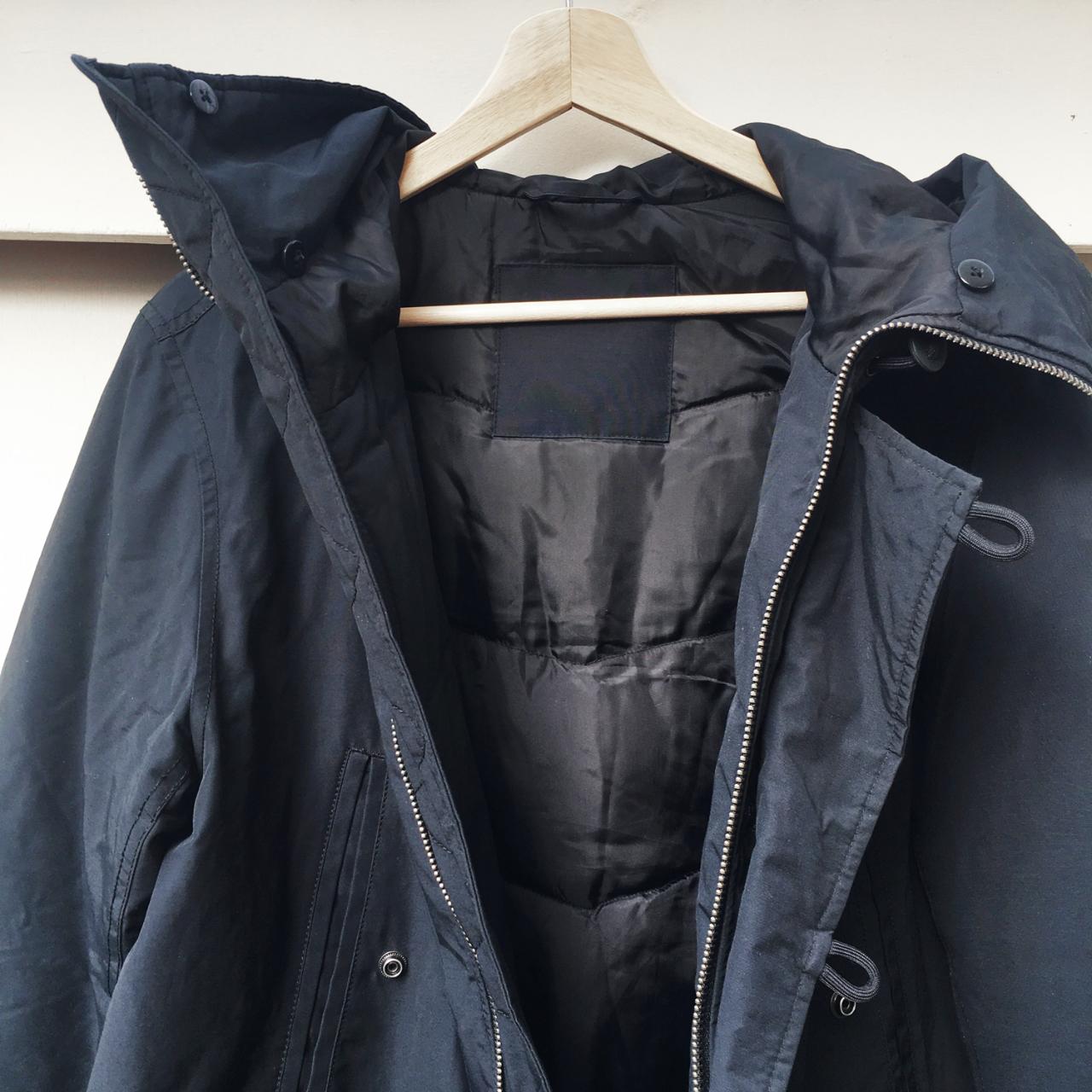 GAP black parka down... - Depop