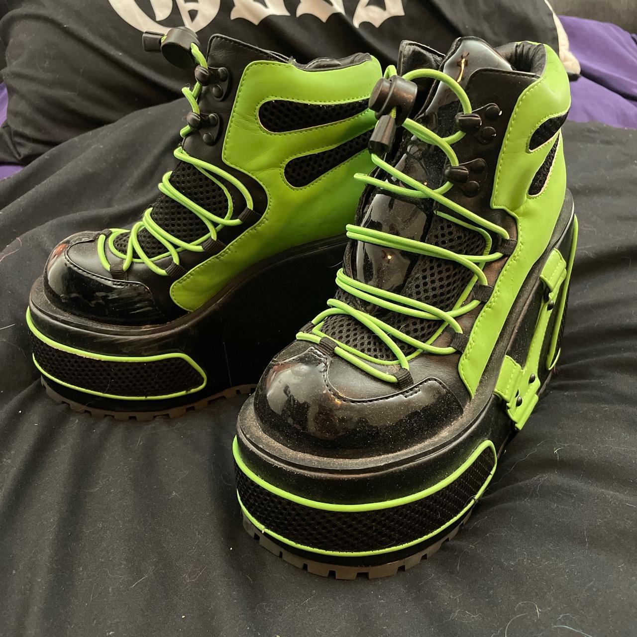 Lime green shop platform shoes