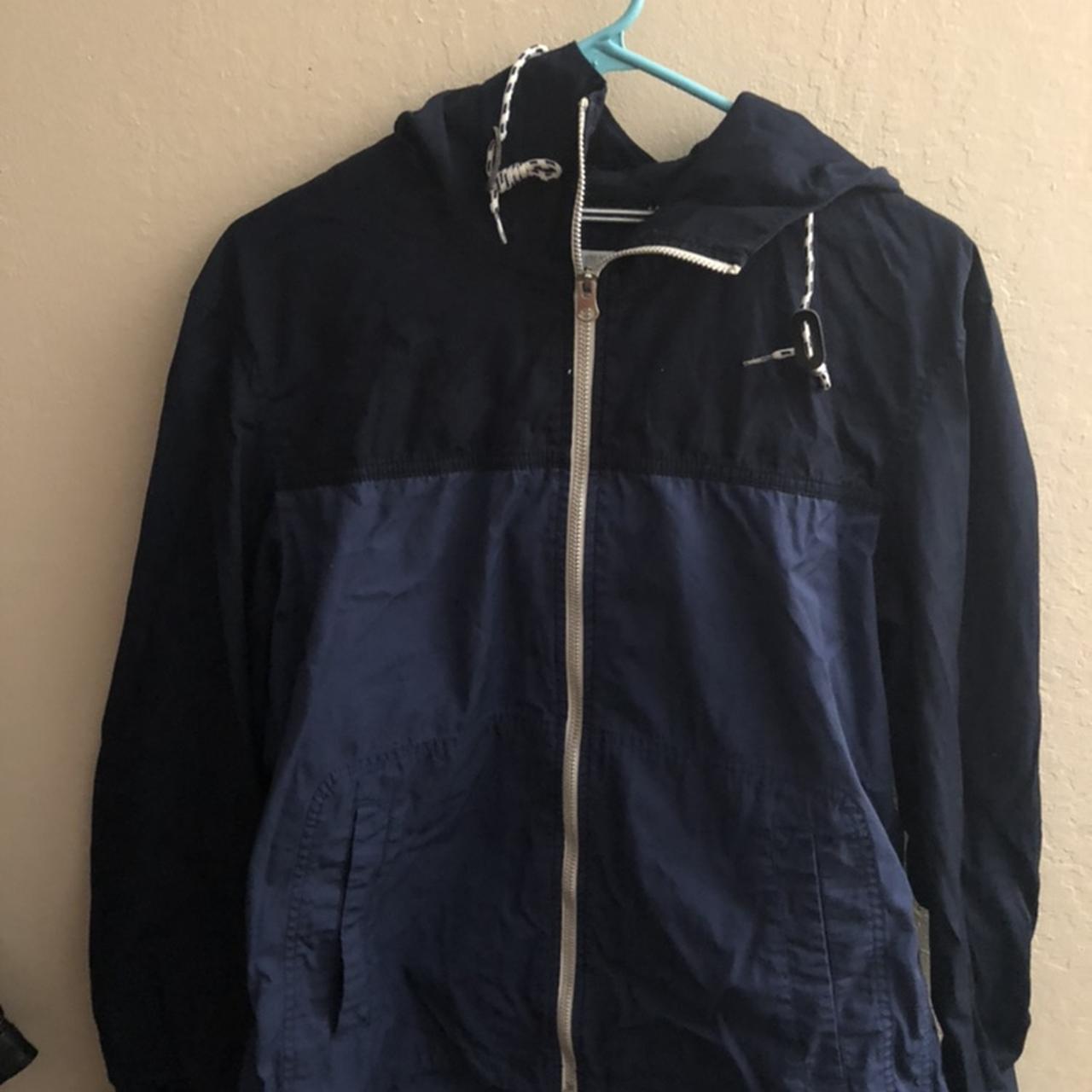 Uniqlo blue colorblock parka from a few years ago... - Depop