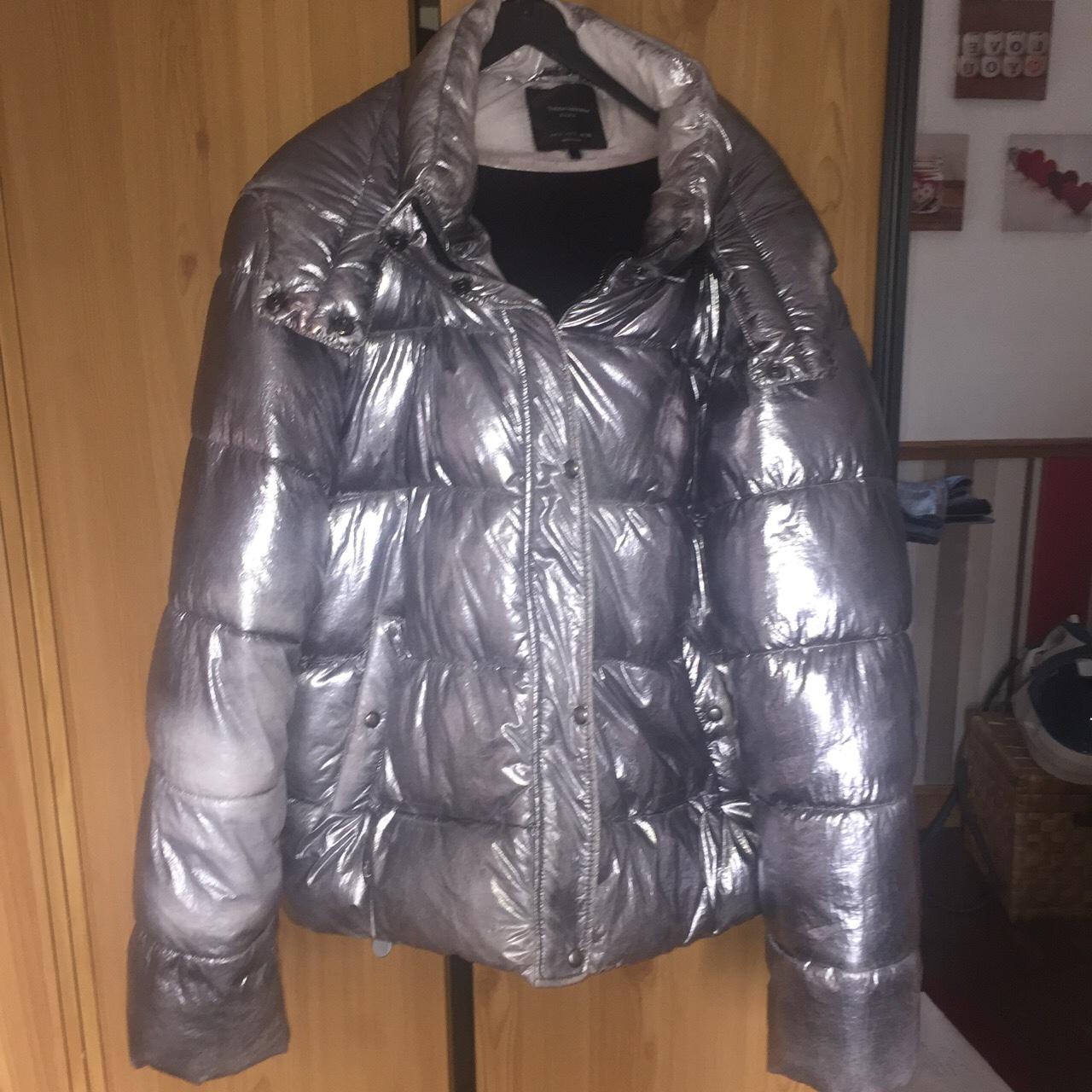 zara silver coat