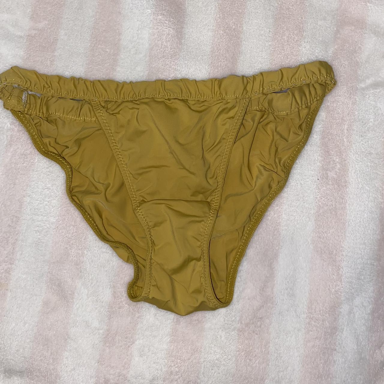 Primark mustard underwear with ruched sides🧡 size S.... - Depop
