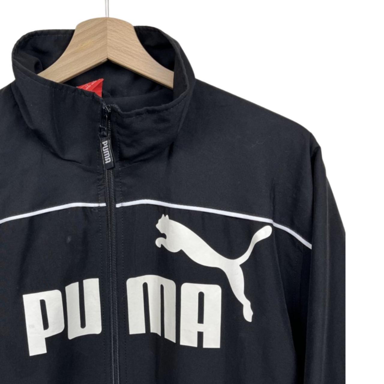 Vintage Puma Windbreaker Jacket Black coloured.... - Depop