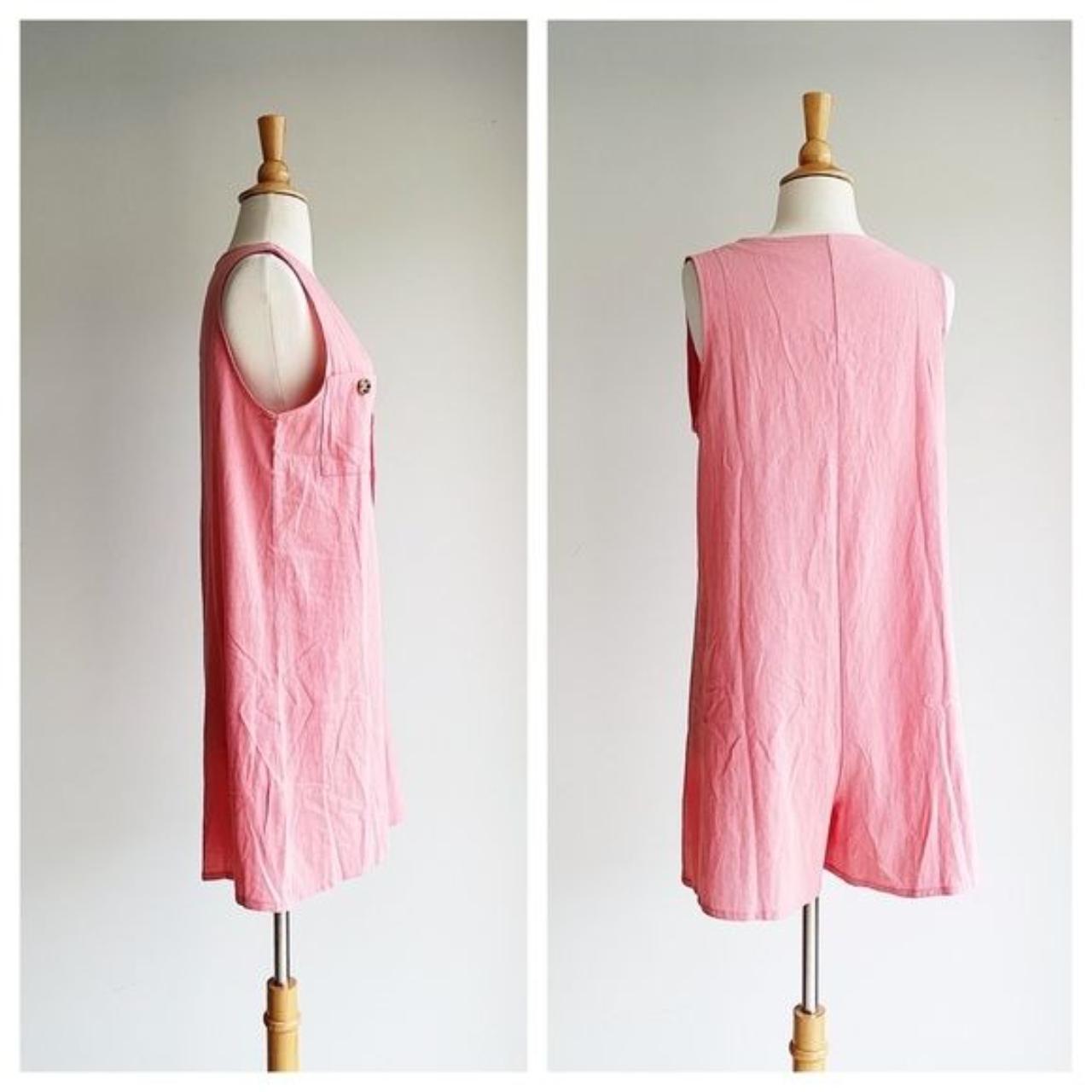 Product Image 3 - Pink V-Neck Buttoned Romper, size