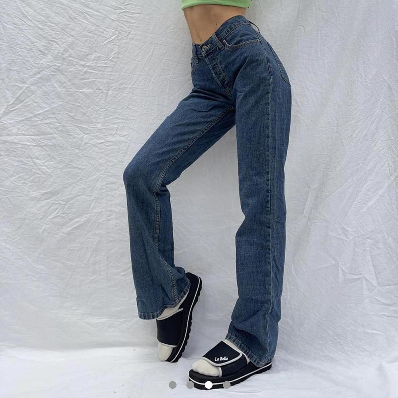 REPOP - Vintage 90s shooting star flare jeans,... - Depop