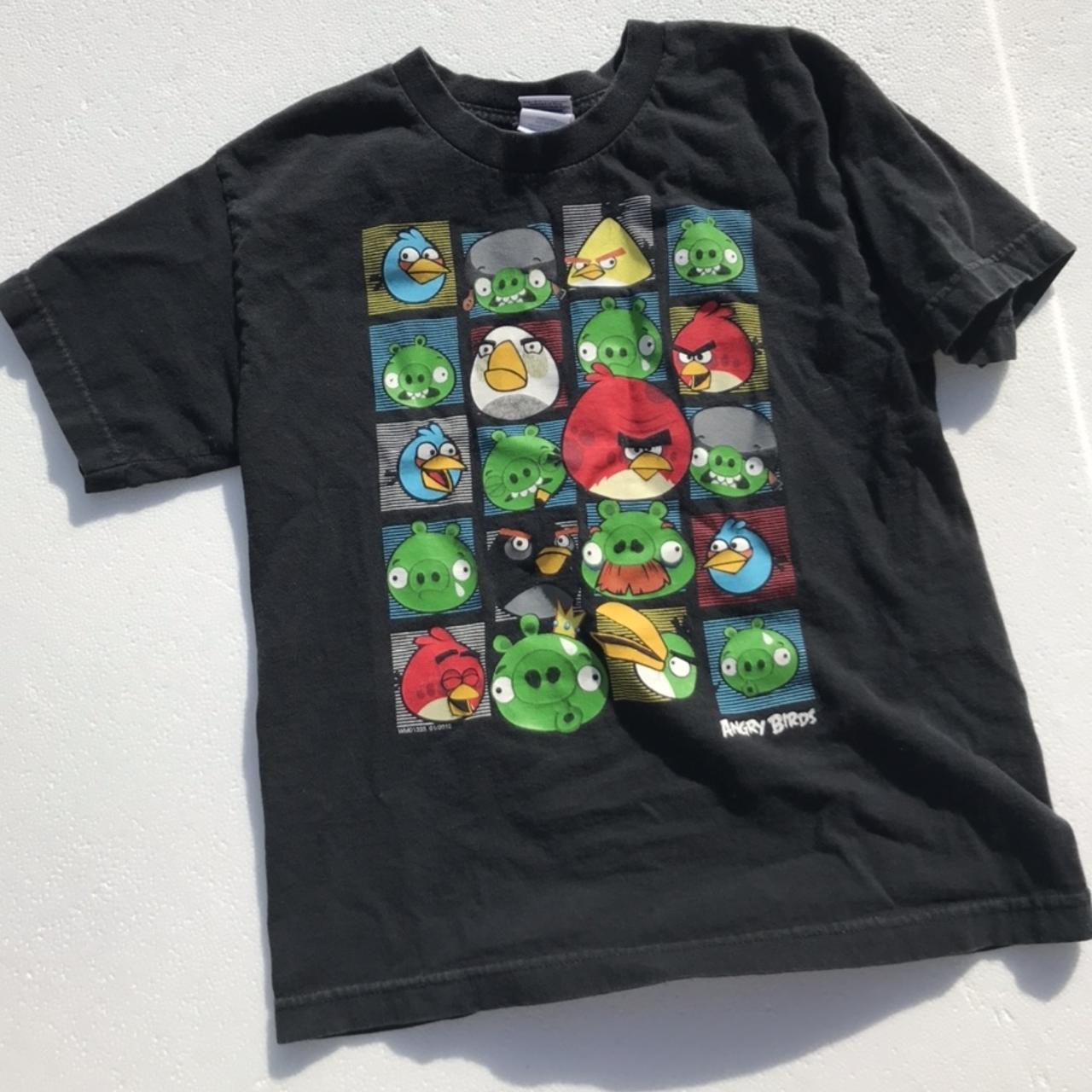 ベストセラー Angry Birds & Pigs Kids T-shirt. Shirt sleeve black | Depop トップス