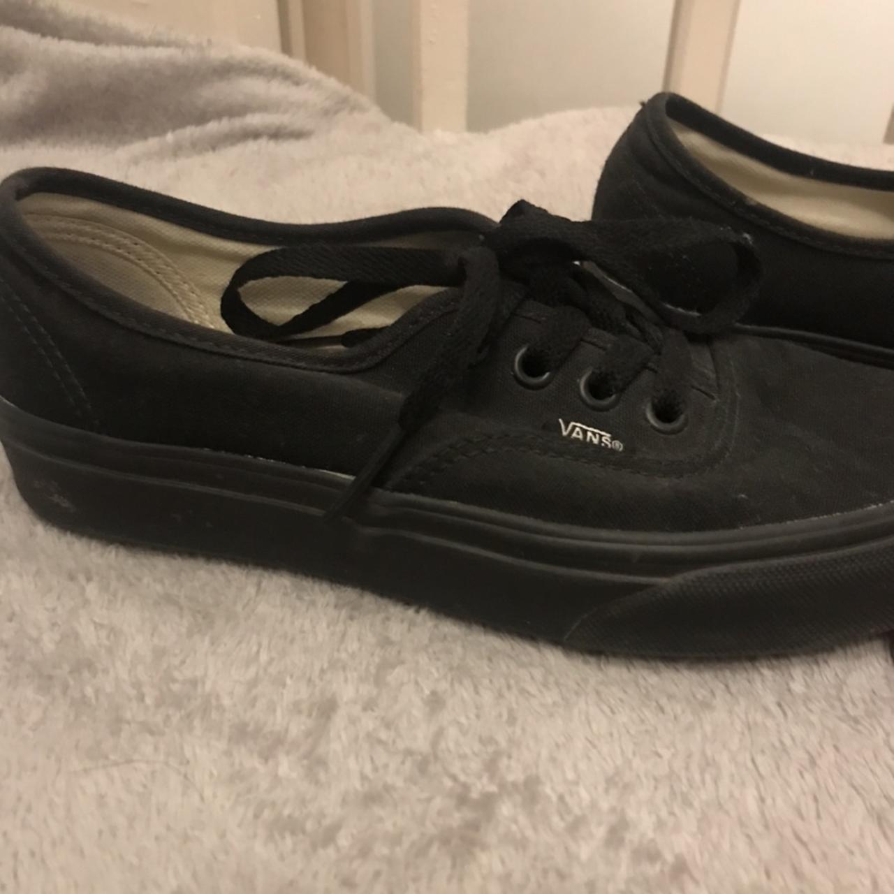 Black vans plimsole trainers, Hardly worn. Glue can... Depop