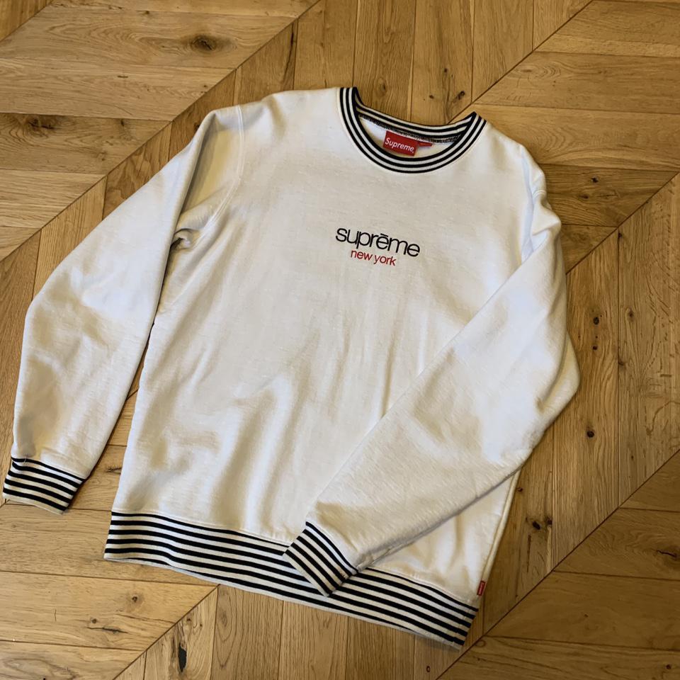 Supreme classic logo crew neck Ribbed collar, cuffs... - Depop