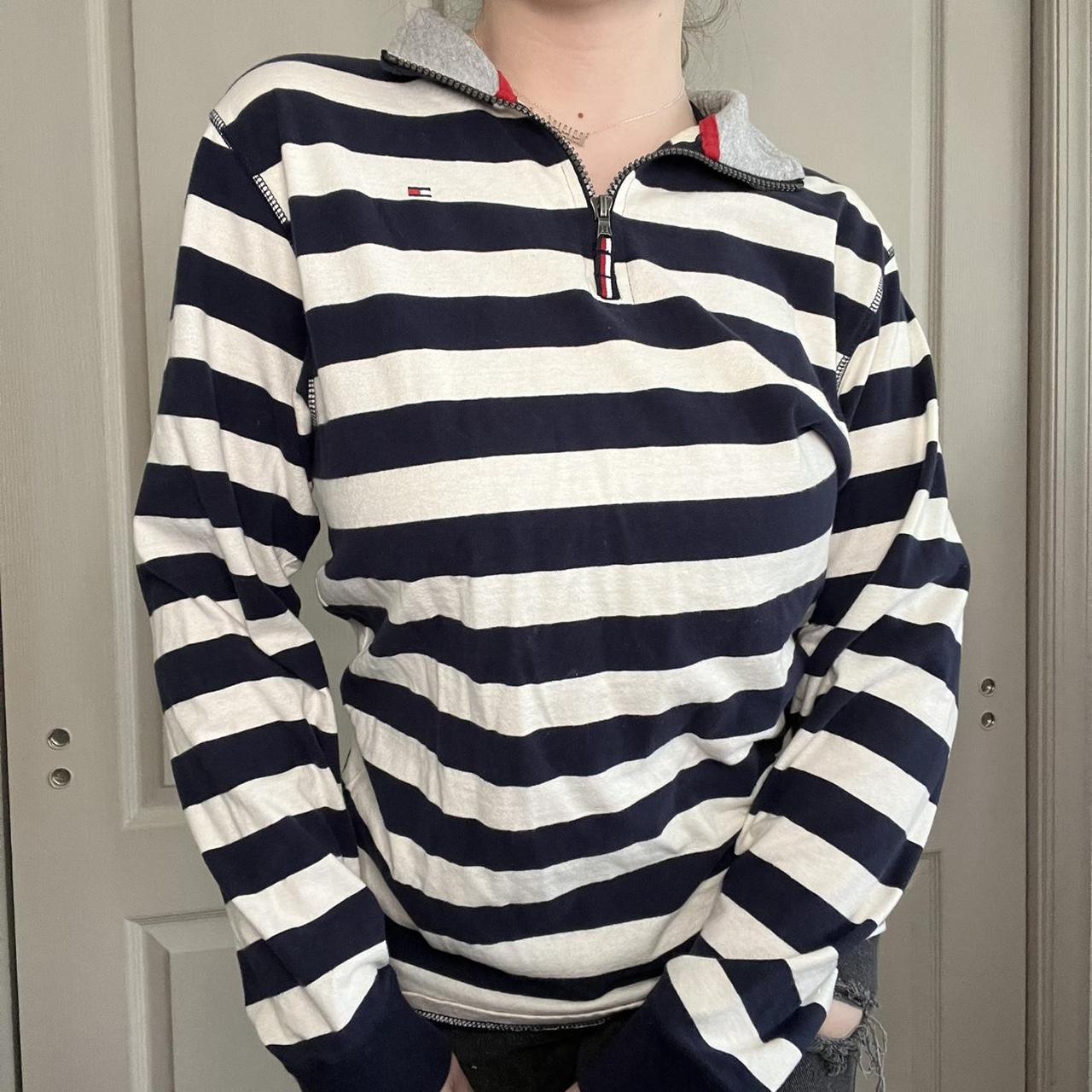 Womens Tommy Hilfiger Top Striped Long Sleeve Button - Depop