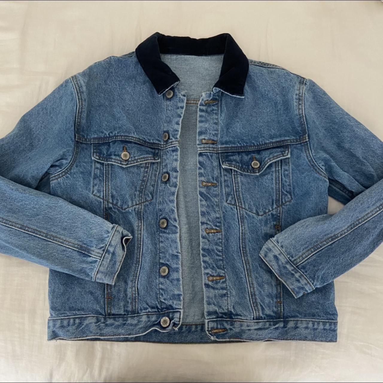 Brandy Melville Women's Blue and Navy Jacket | Depop