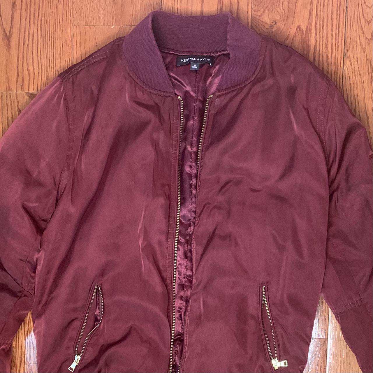 Burgundy Bomber Jacket 🧡 • Model is 5’4” size S for... - Depop