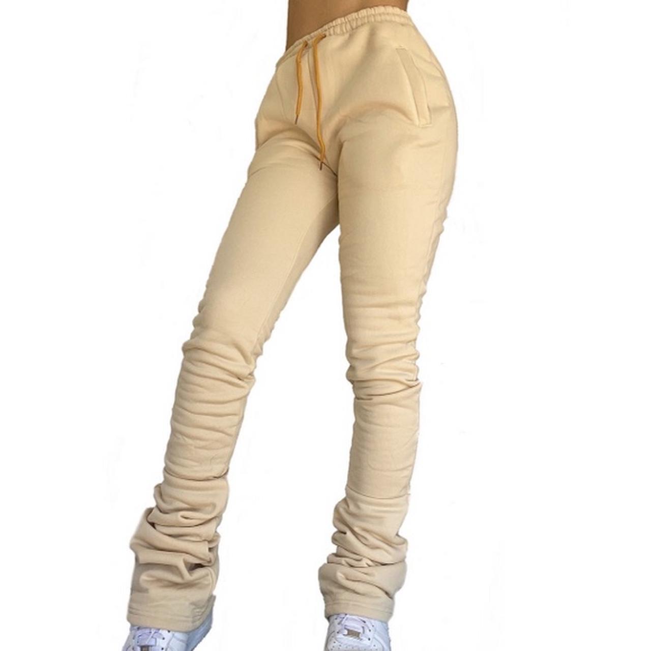 Tan stacked sweats sale