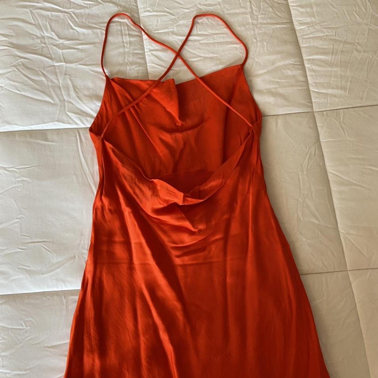 Zara slip dress with cowl neck, cross back and low... Depop