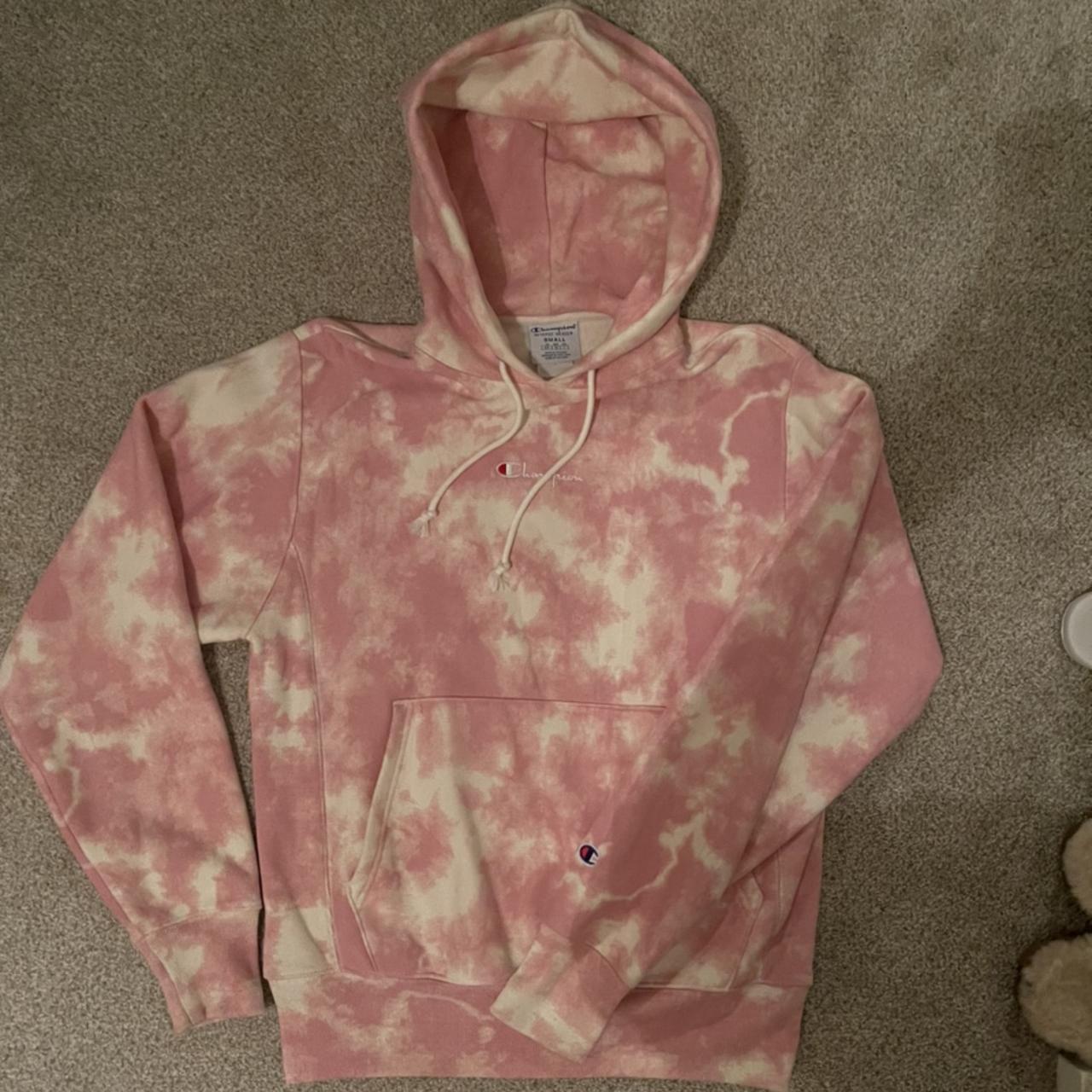 Pink tie dye champion sweatshirt best sale