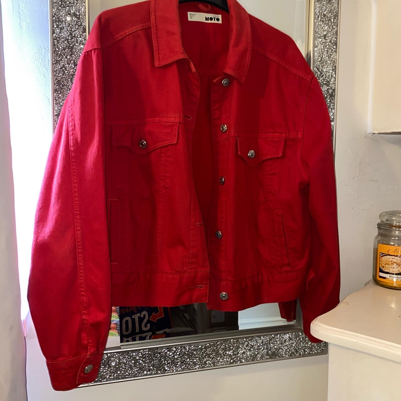 Oversized red 2025 denim jacket