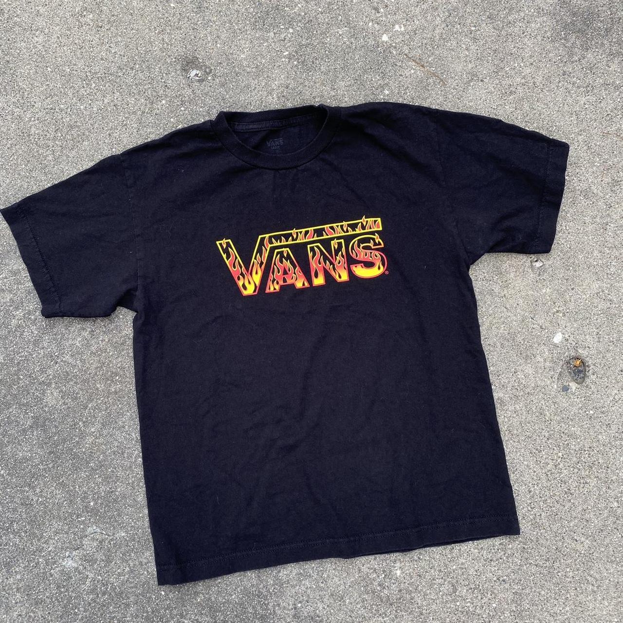 Cool af early 2000’s flame design Vans t-shirt... - Depop