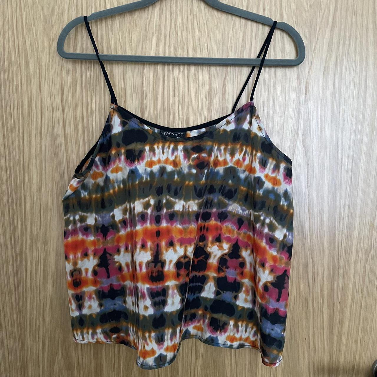 Topshop cami top Silk material edgy pattern Size... - Depop