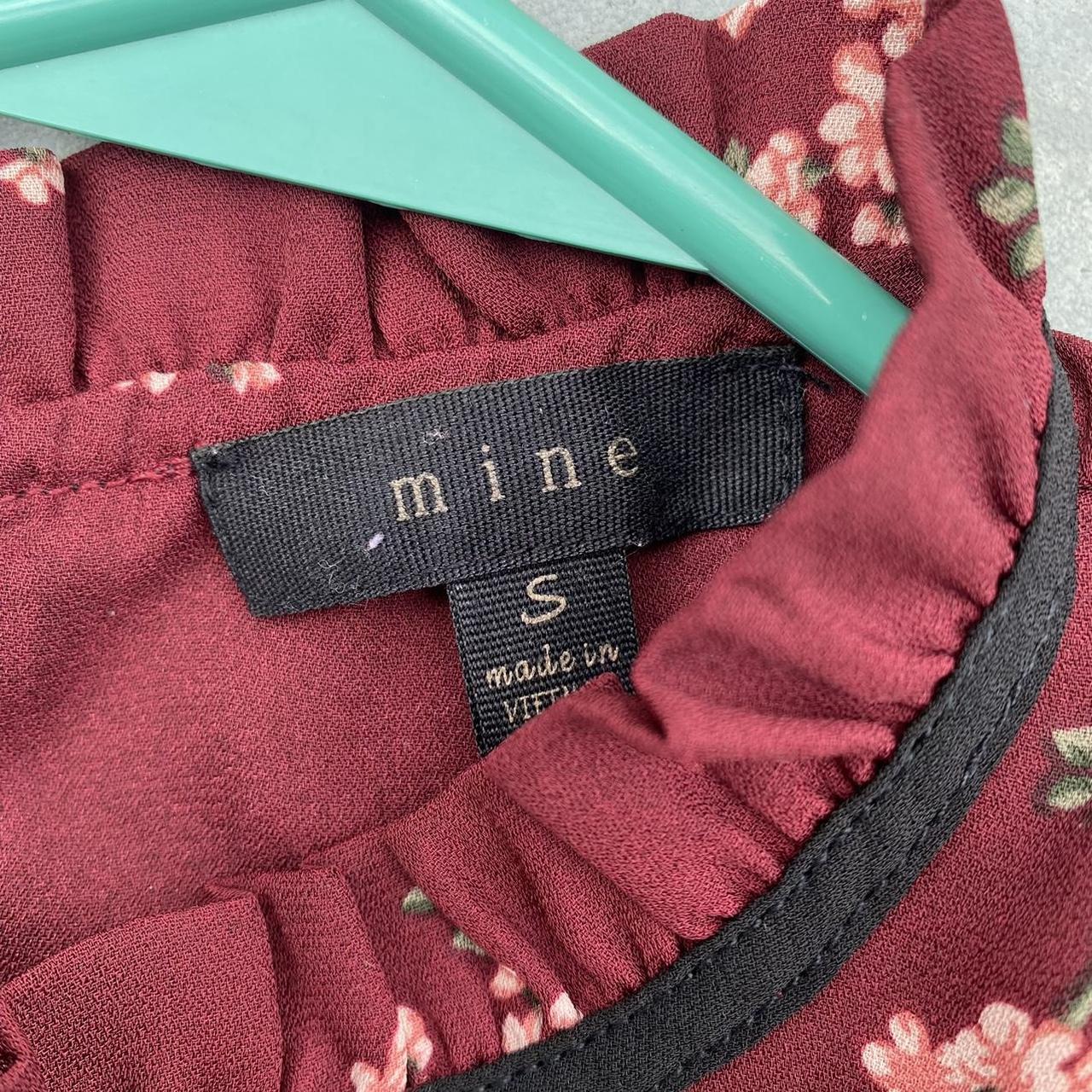 🧧 burgundy blouse with flower prints in the size... - Depop