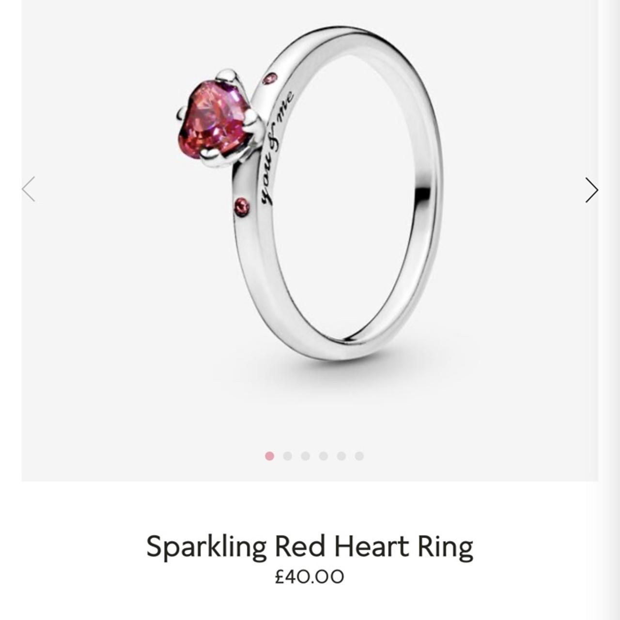 Sparkling red 2025 heart ring