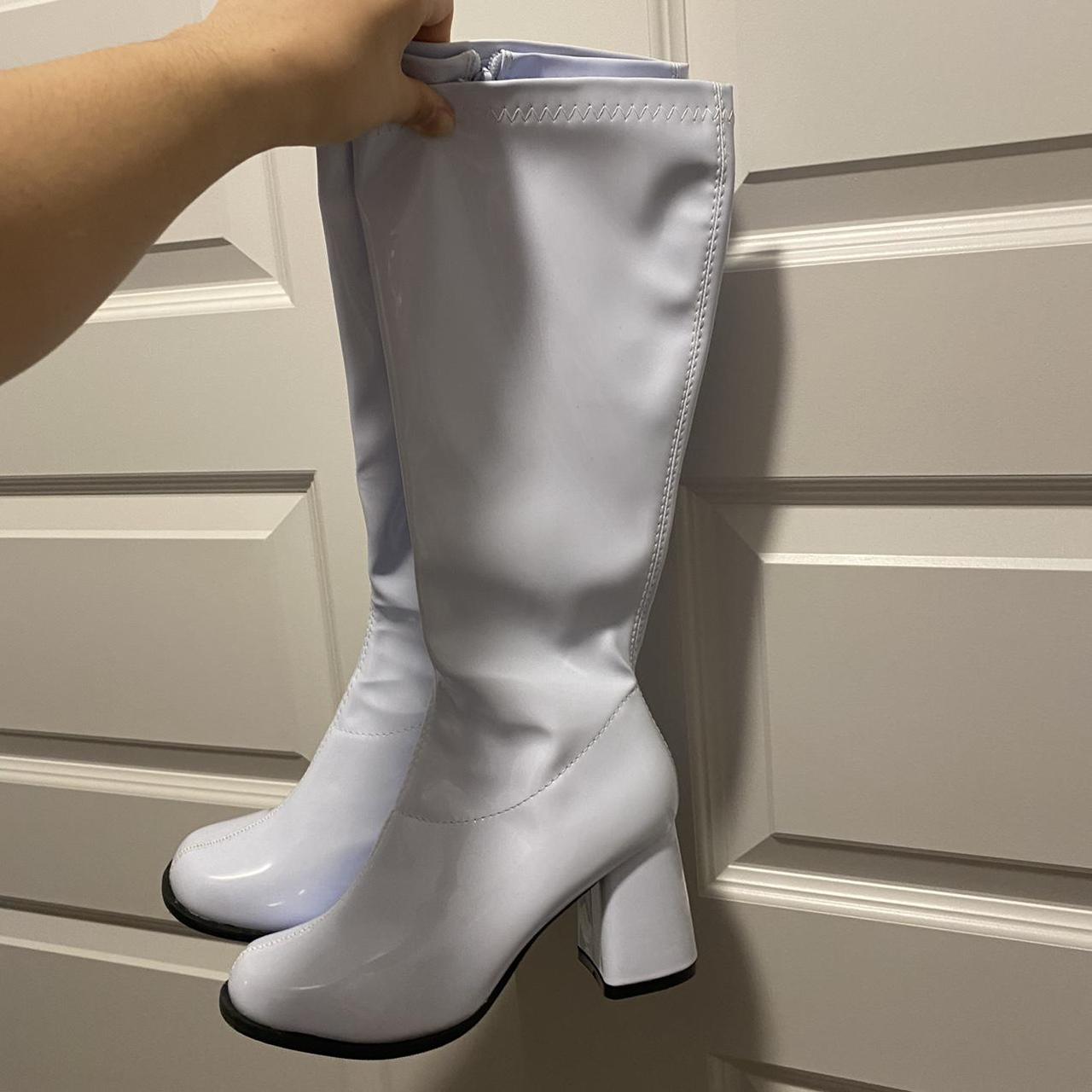 white gogo boots uk