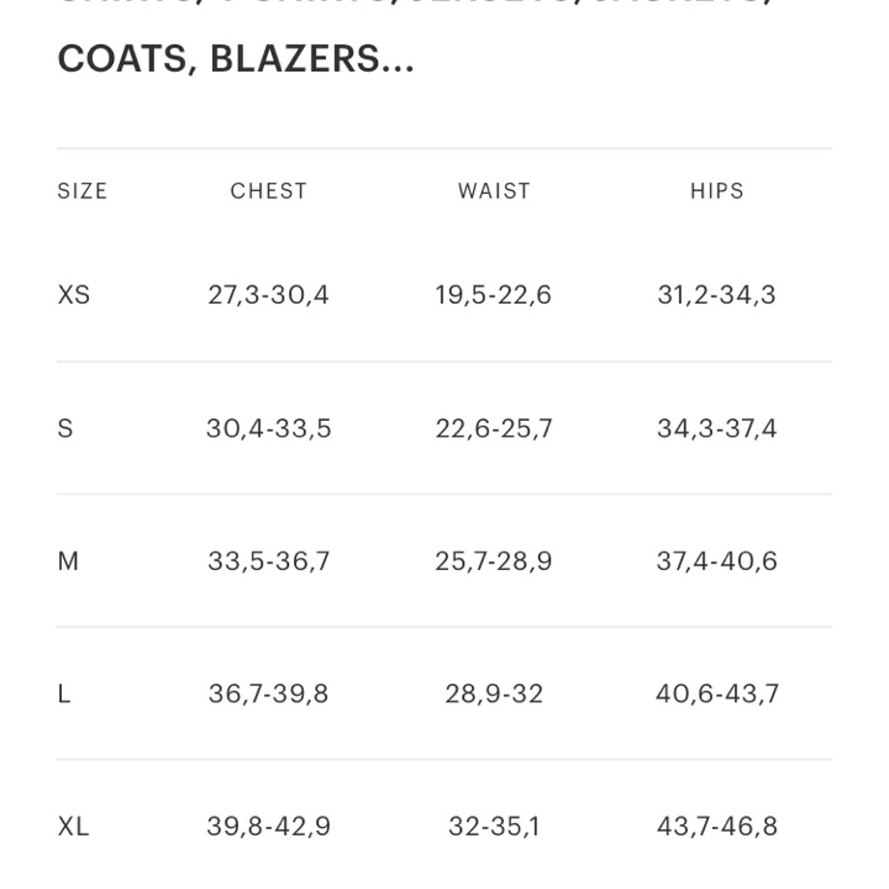 Carmar denim cheap sizing chart