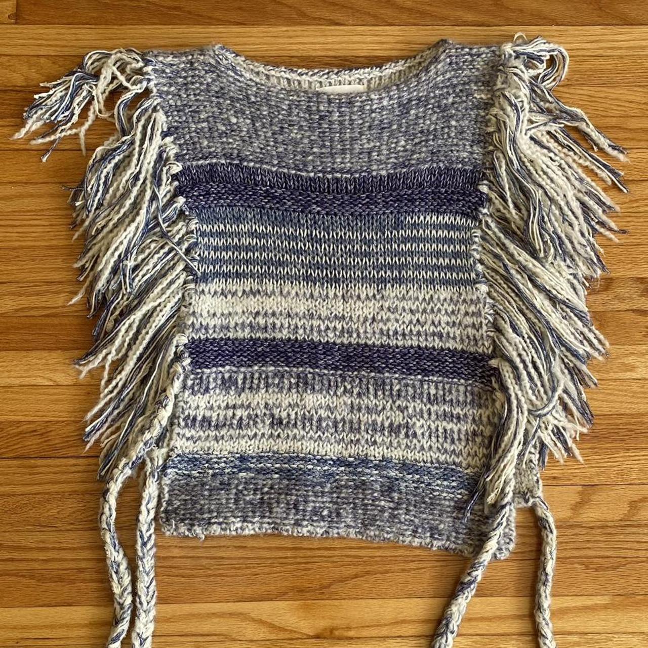 Isabel Marant O/S - Étoile Stripe Peyton Fringe Knit | Depop Isabel Marant O/S - Étoile Stripe Peyton Fringe Knit | Depop