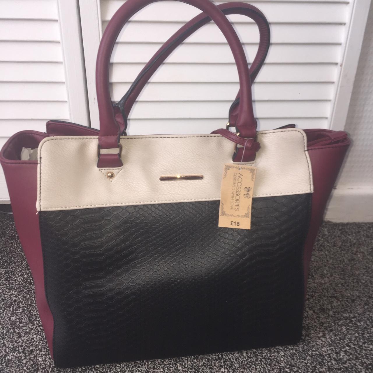 Brand new large tote bag from Matalan. Cream black