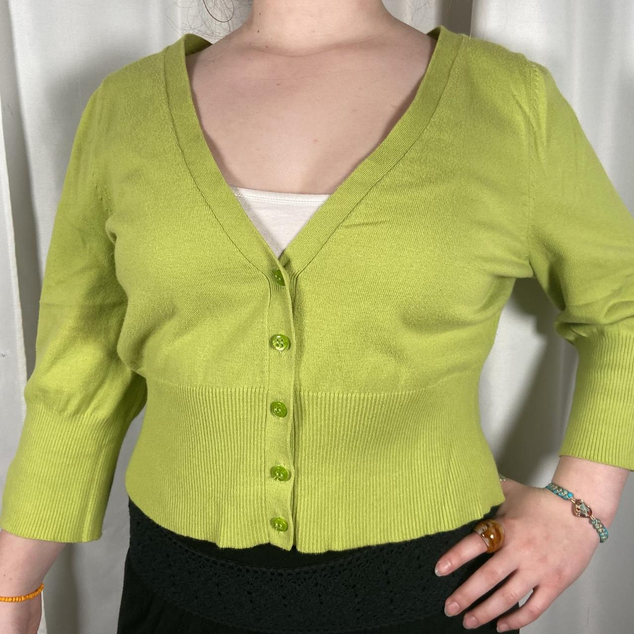 Chartreuse green, cozy spring cardigan! 🪴 This... Depop