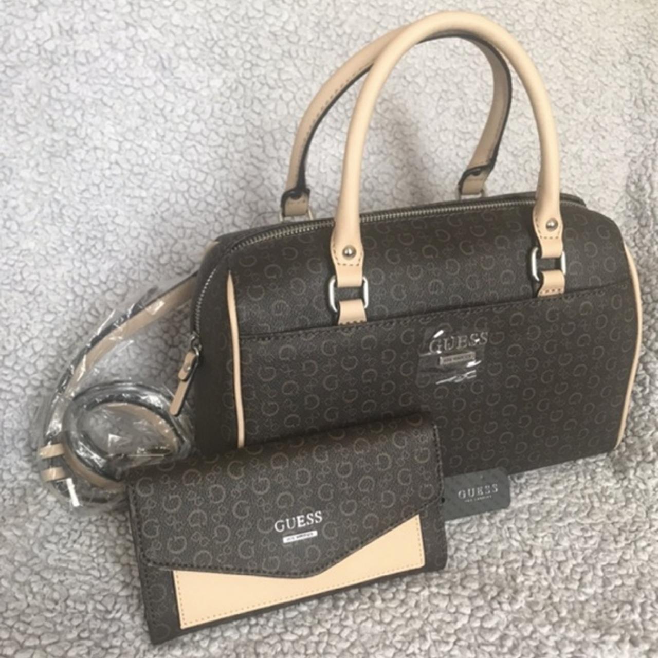 Cloth handbag GUESS Brown in Cloth - 39536947