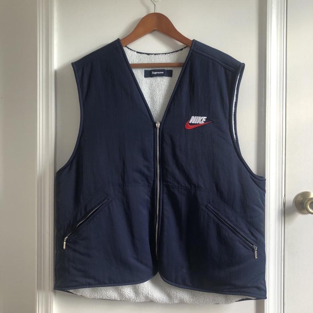 Supreme X Nike Reversible Nylon Sherpa Vest... - Depop