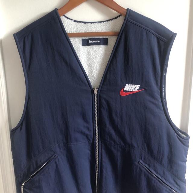 Supreme X Nike Reversible Nylon Sherpa Vest... - Depop