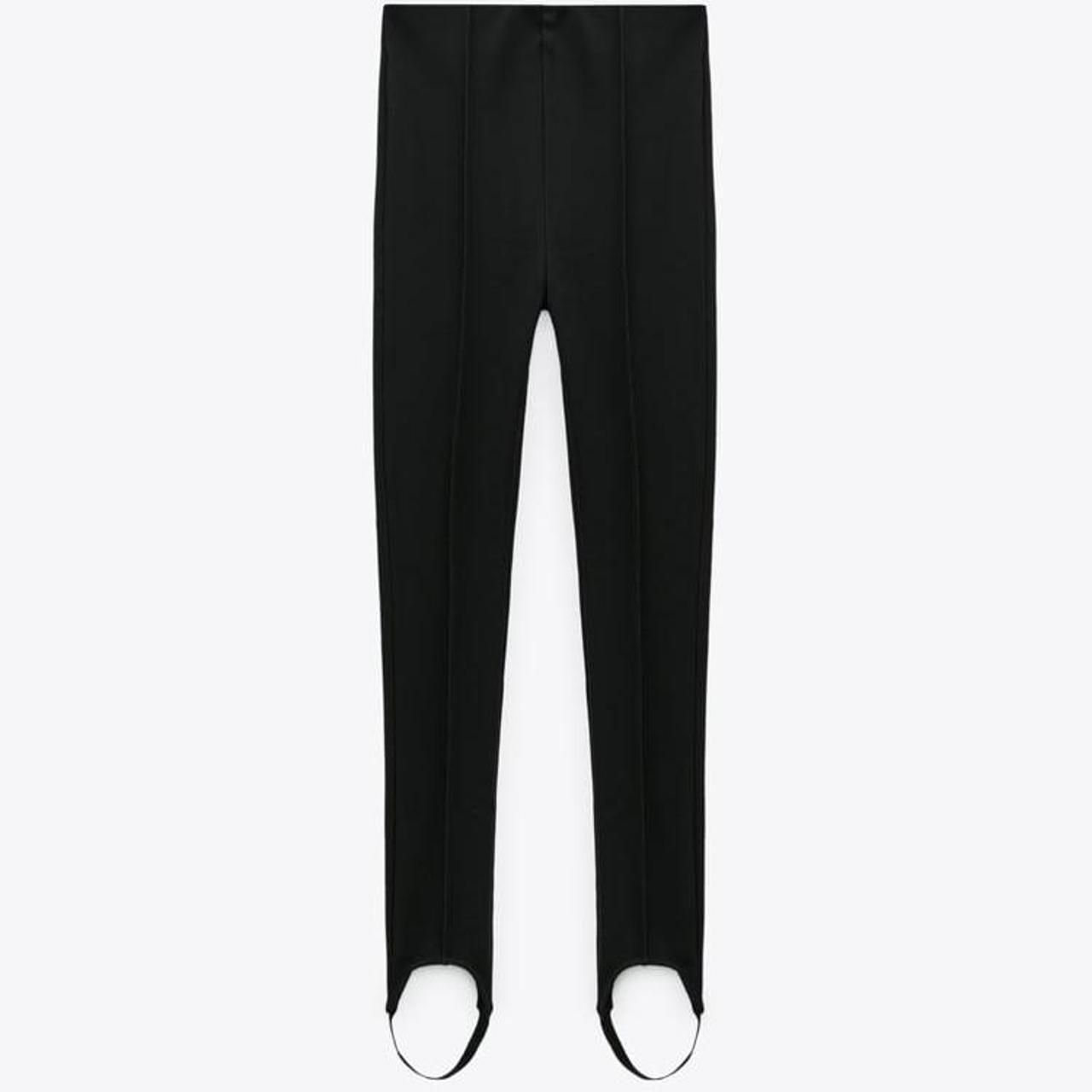 ZARA HIGH WAIST STIRRUP LEGGINGS BLACK Size Medium... Depop