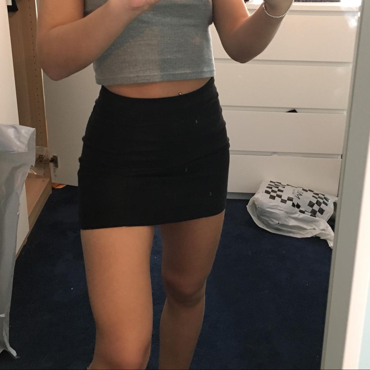 H&m black suede outlet skirt