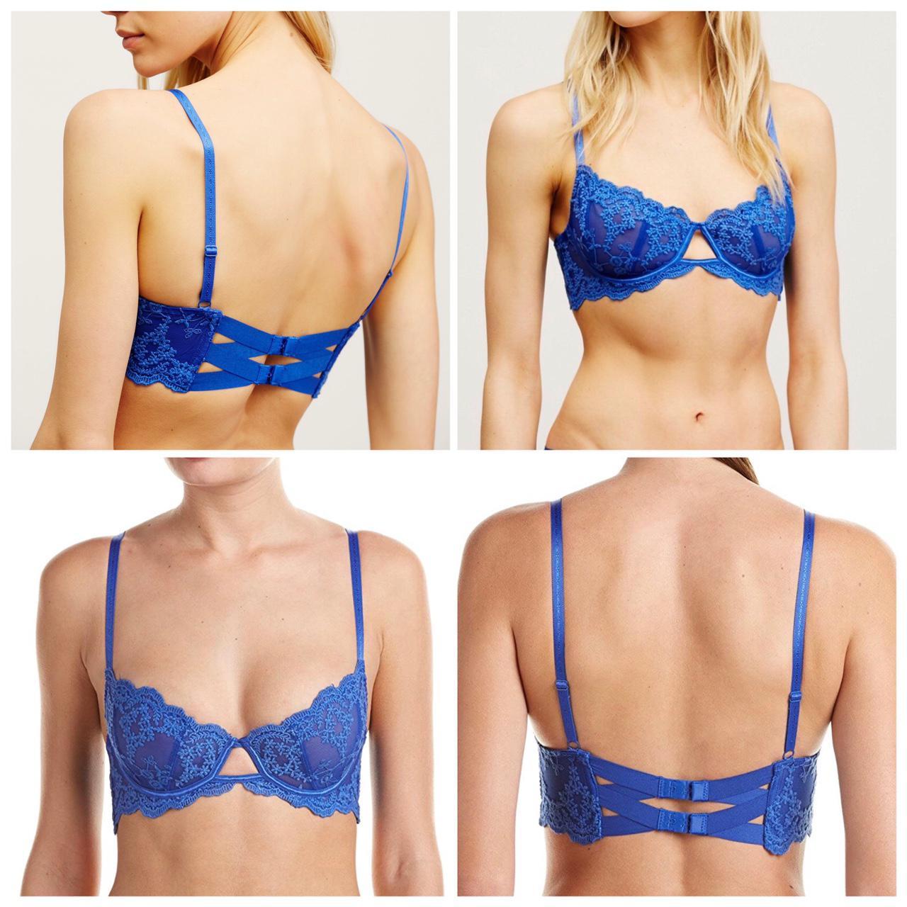 nwt free people lace colbalt blue bra 32D, unlined