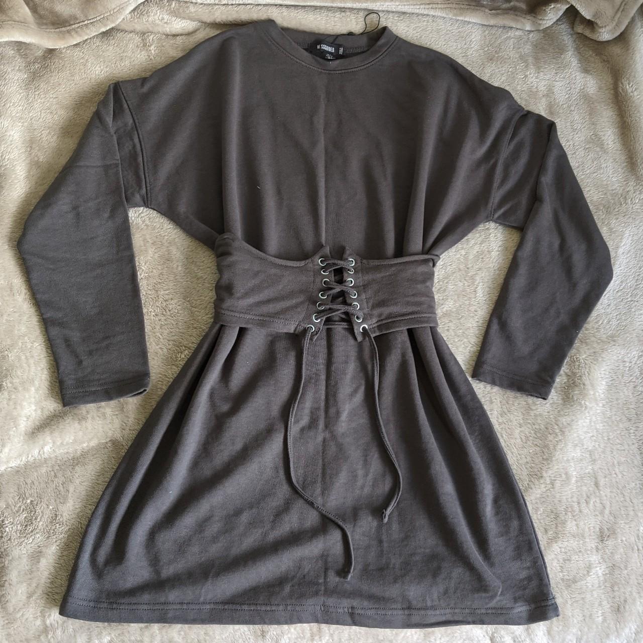 Grey corset sweater dress best sale