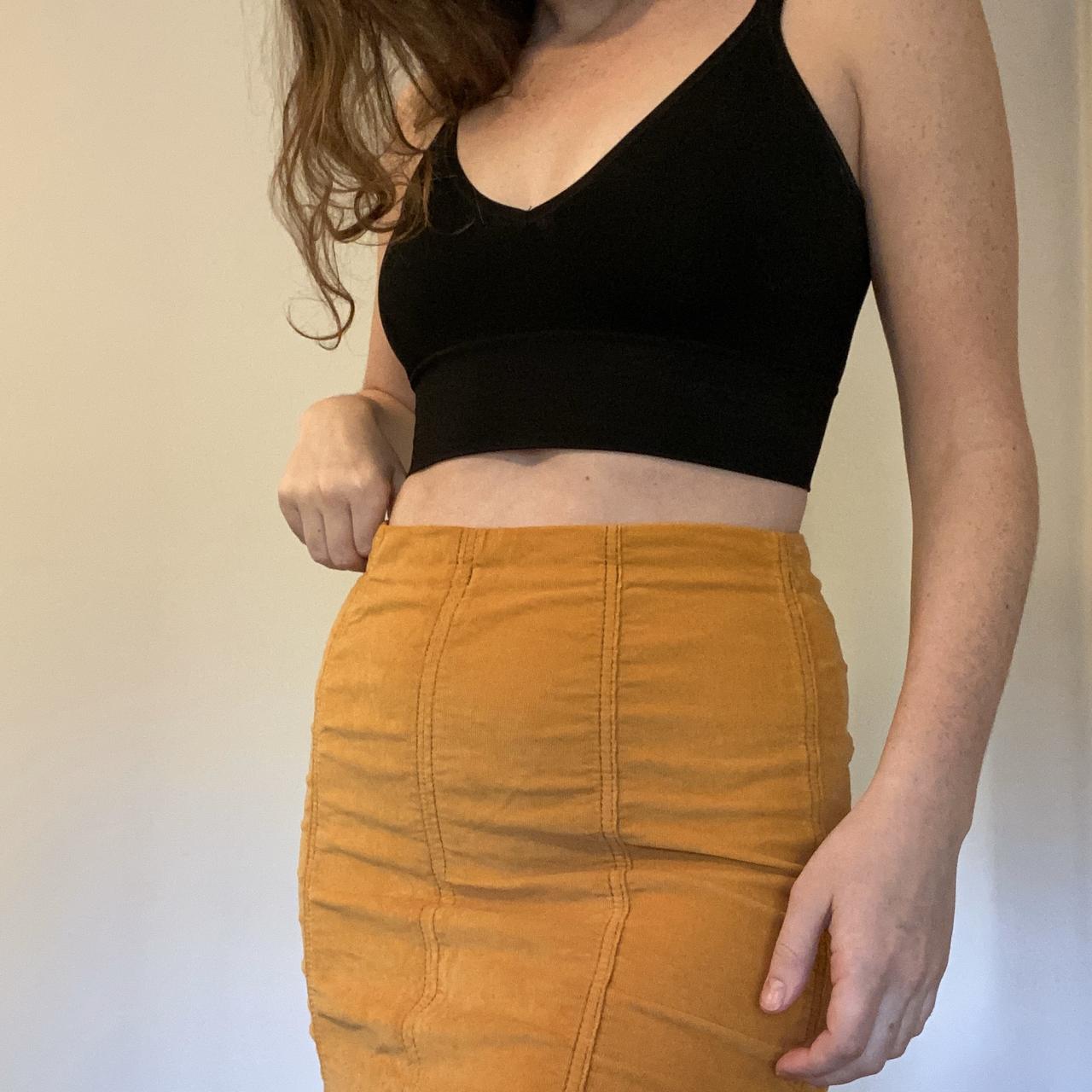 Women's corduroy skirt top yellow