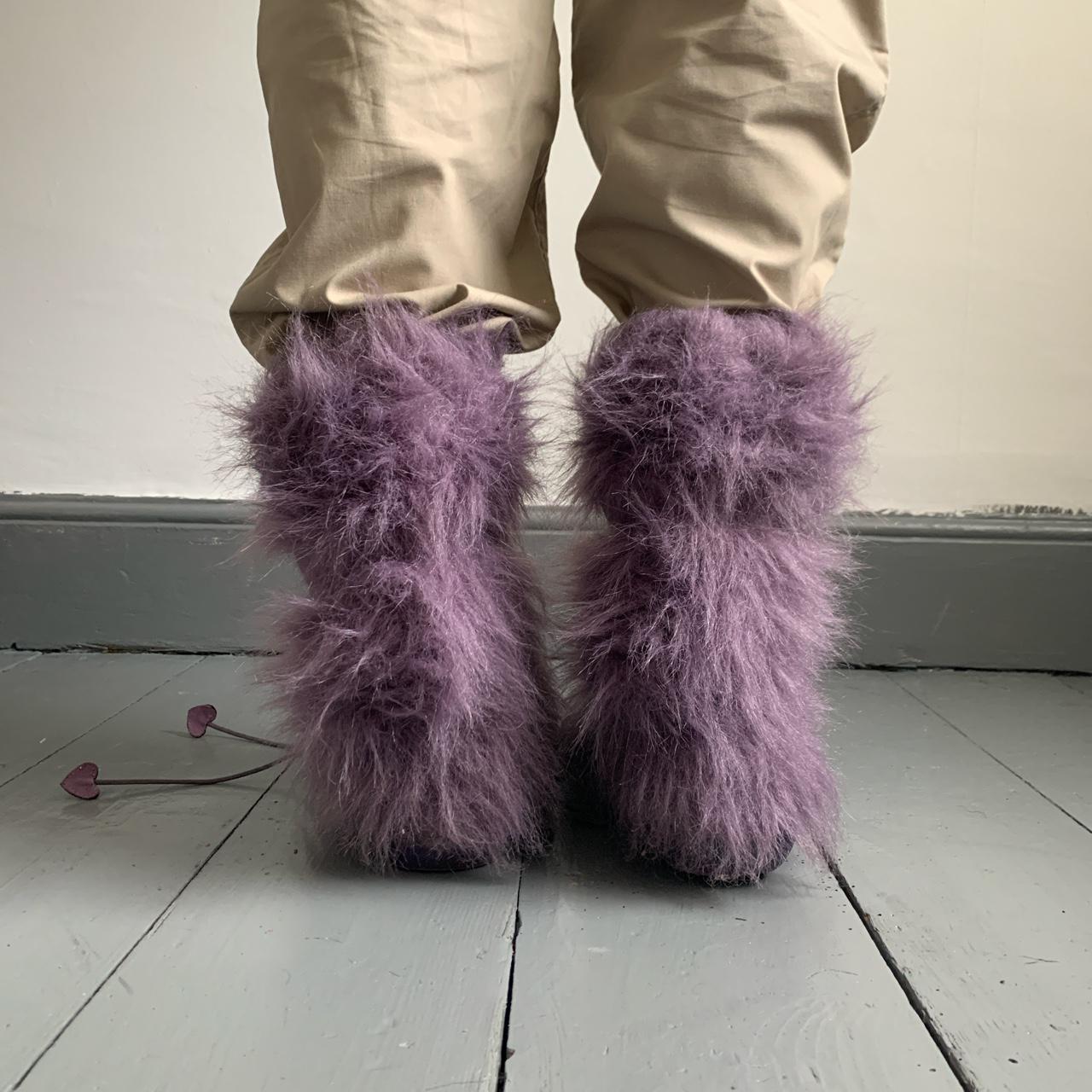purple fuzzy boots