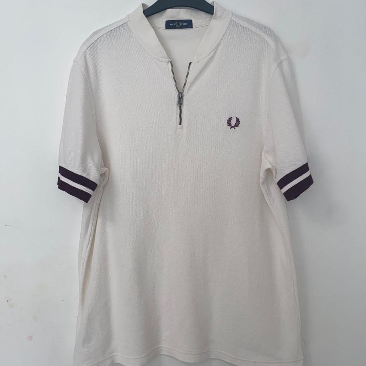 fred perry tipped cuff zip polo shirt