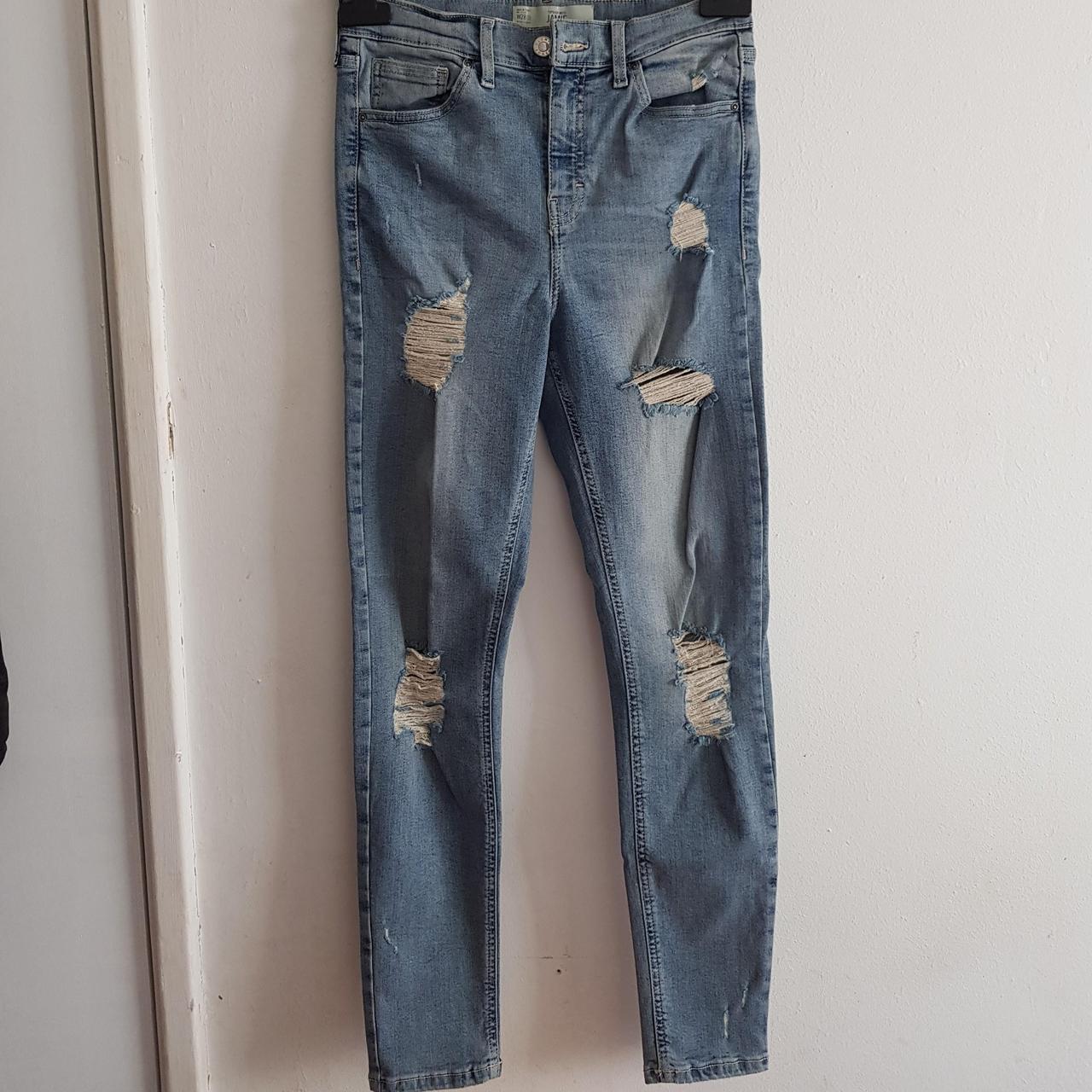 Washed Blue Ripped skinny Jean, W28, L32 #jeans... - Depop