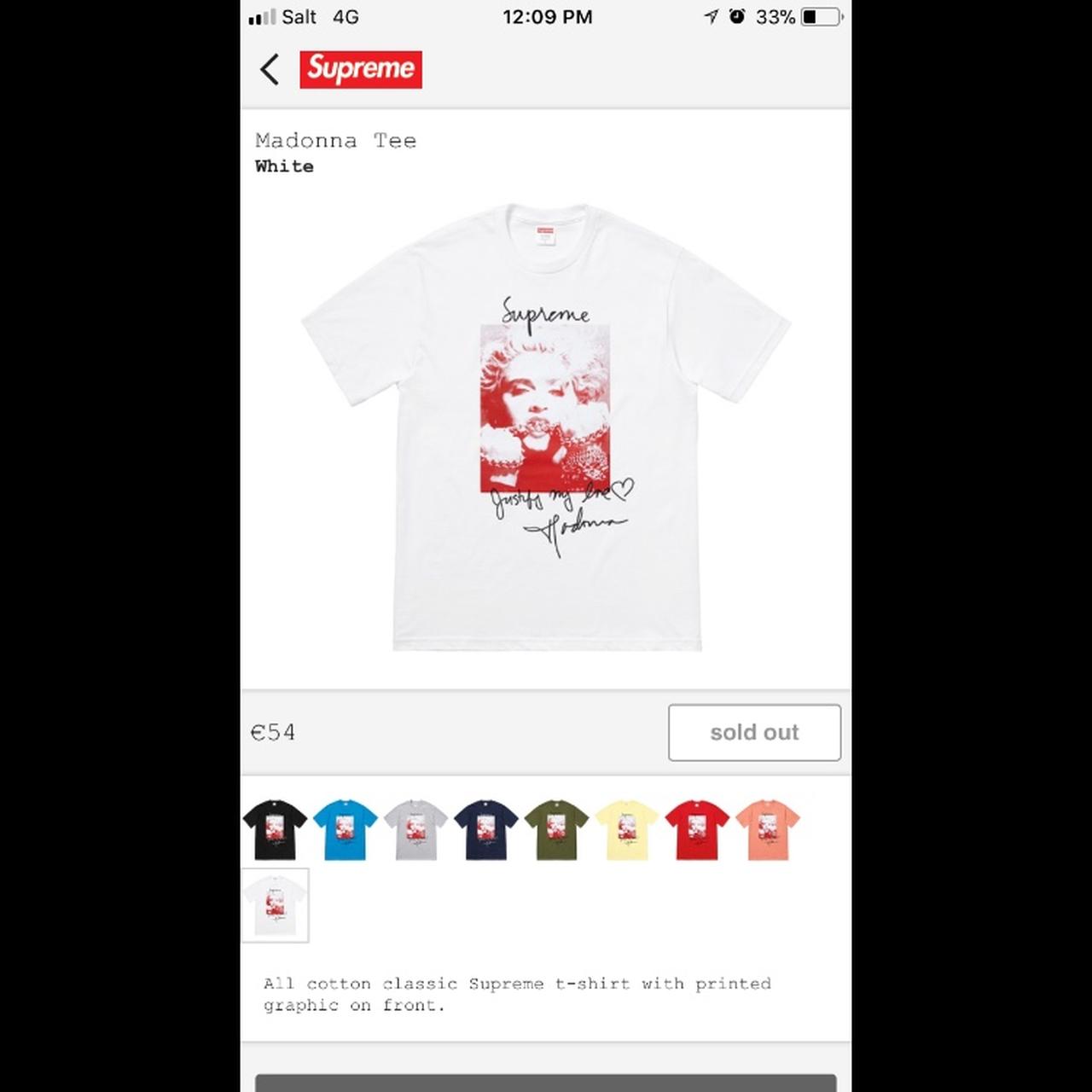 Supreme Madonna Madonna Tee White Size M 8/10 - Depop