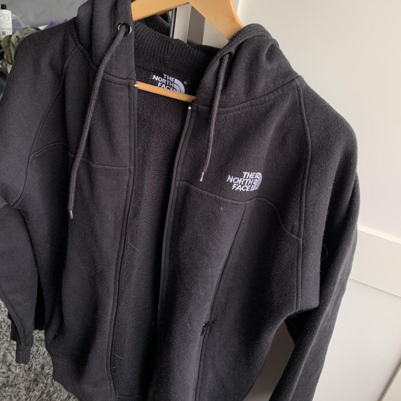 The north face black zip up hoodie ZIP BROKEN Size... - Depop