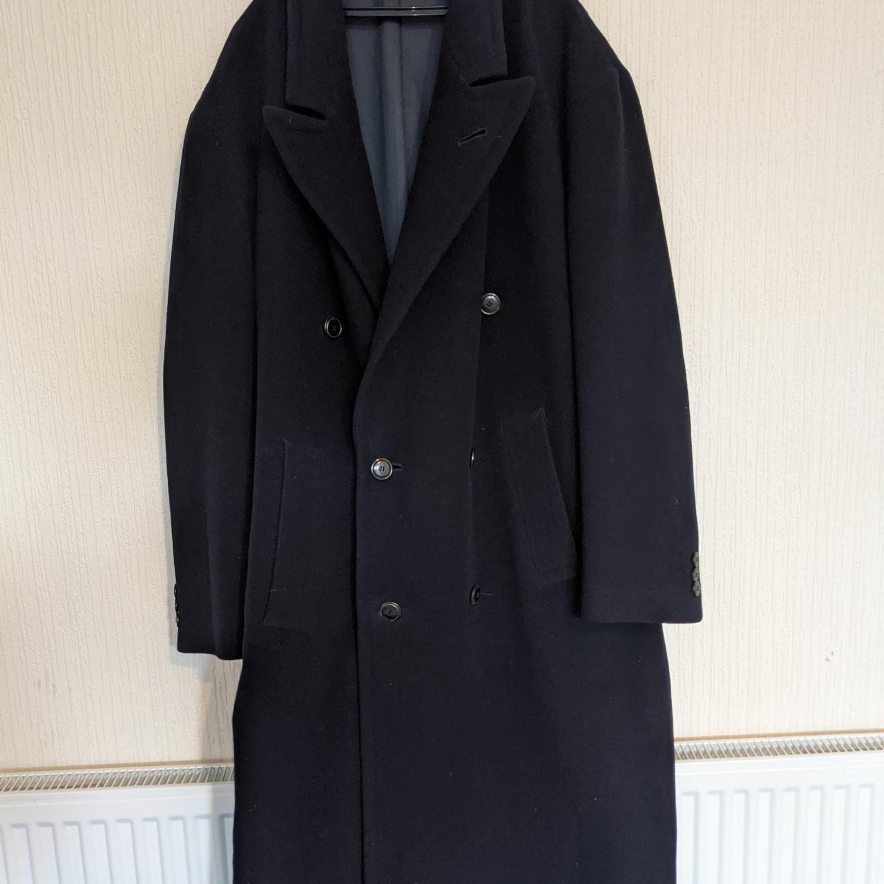 Navy blue Hugo Boss cotton (trench) coat. It is... - Depop