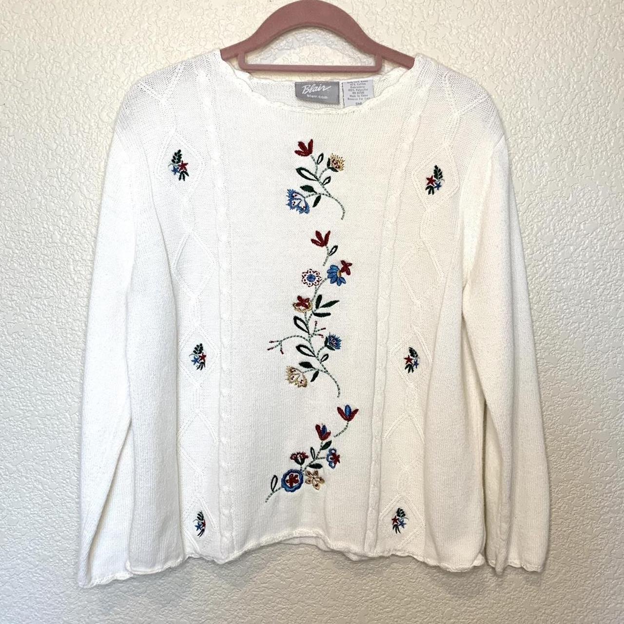 Blair Embroidered Sweater Like new Size small Depop