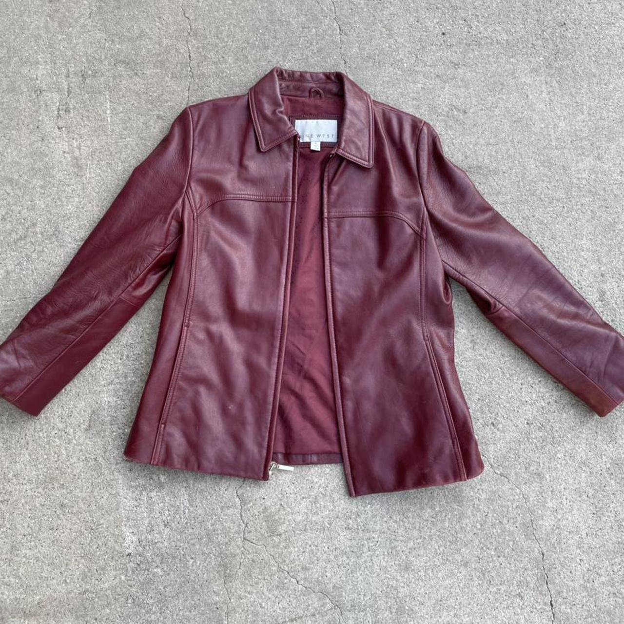 nine west leather jacket