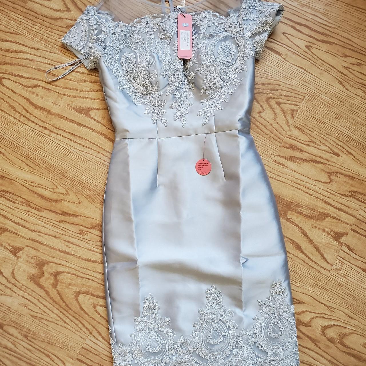 Women's Blue and Silver Dress