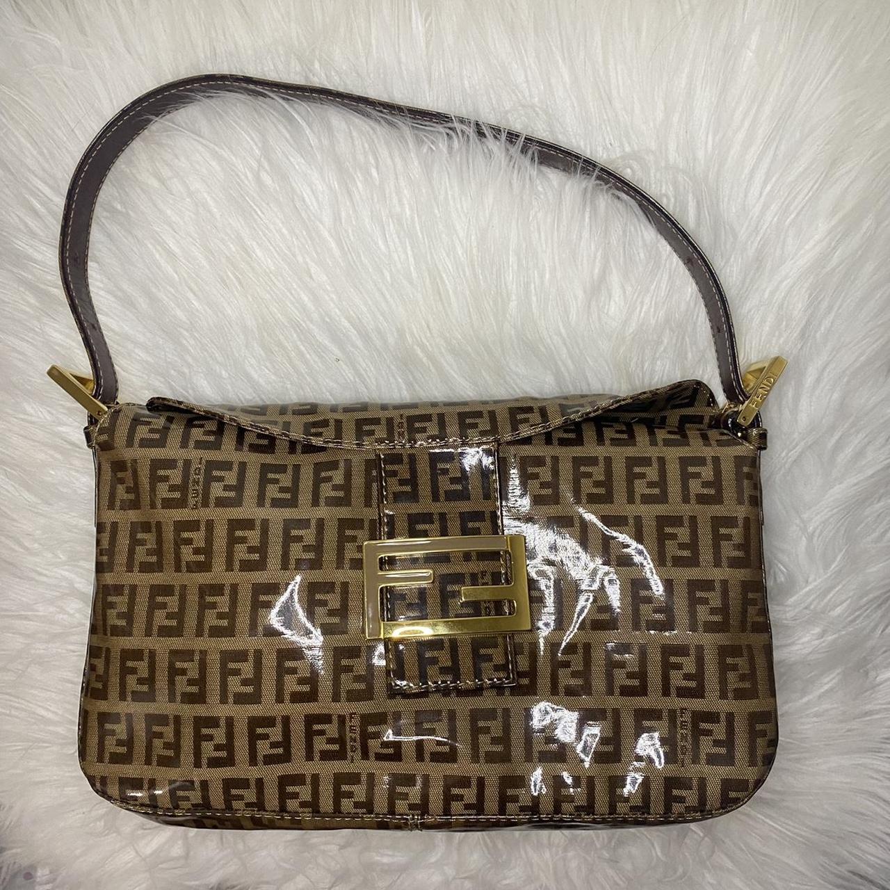 Fendi Women's Gold and Brown Bag | Depop