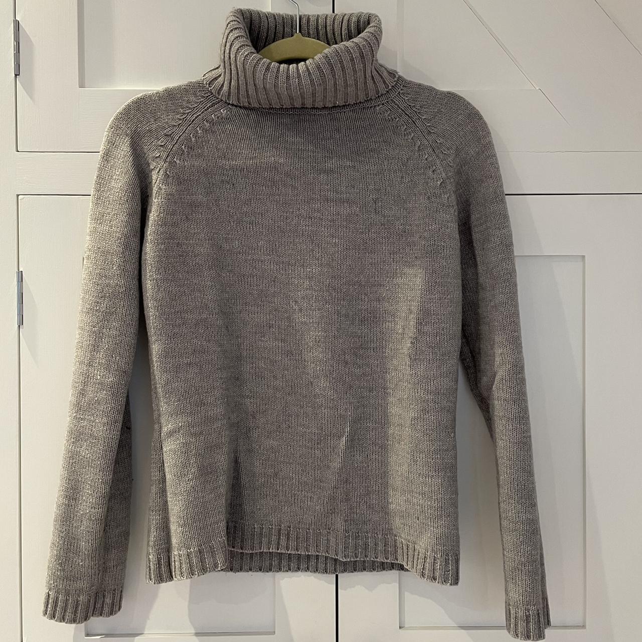 Zara grey wool roll neck jumper - Size L - Depop