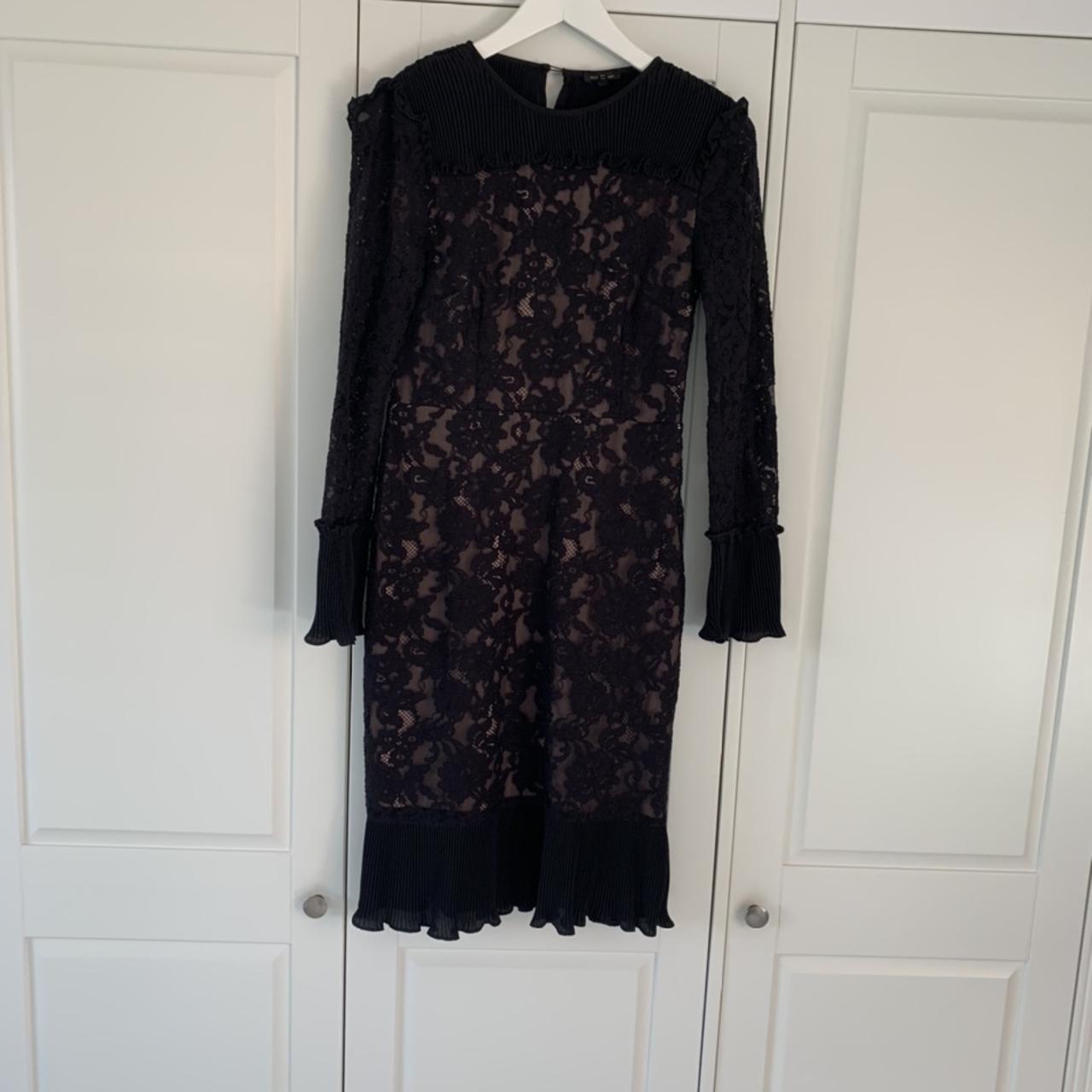 River Island - black lace dress with side zip... - Depop